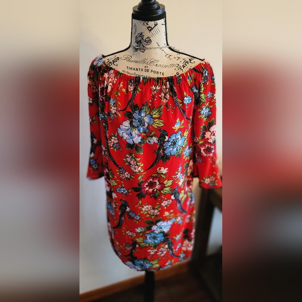 CITY STREETS - Tropical Bell Sleeve Sundress - Women's  Size S
